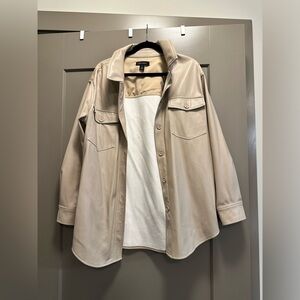 Halogen faux leather shacket